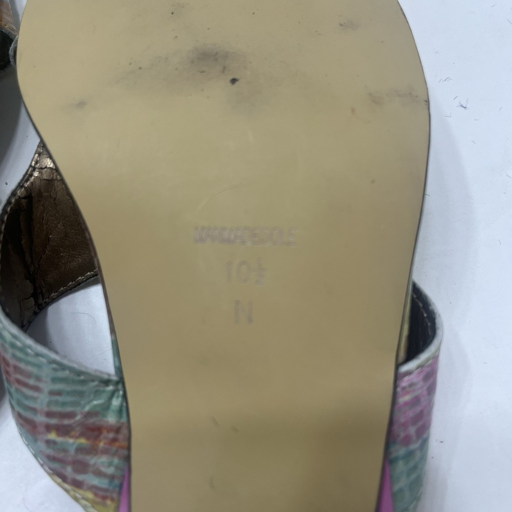 Mezzo By Vaneli Multicolored Slide Sandals Snake-Skin Print Pink Heel Women 10.5 - Picture 9 of 9